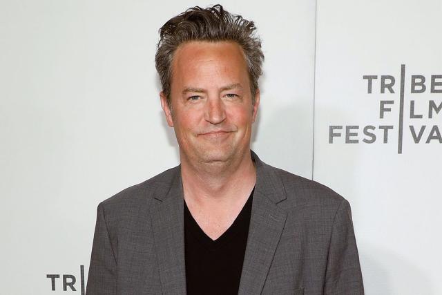 Matthew Perry speaking at a recovery event.